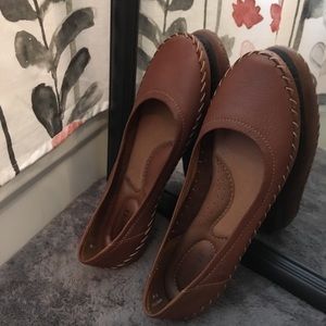 Born Leather Flats in Dark Cognac